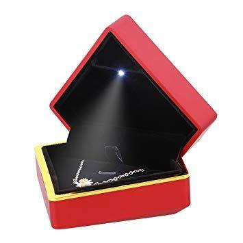 Red Triangle Box Logo - Naimo Pendant Necklace Box Case with LED Jewelry Box