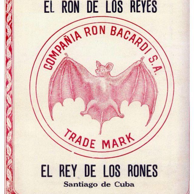 Old Bacardi Bat Logo - Bacardi Ron 1957 Santiago de Cuba , vintage Bacardi Rum label from ...