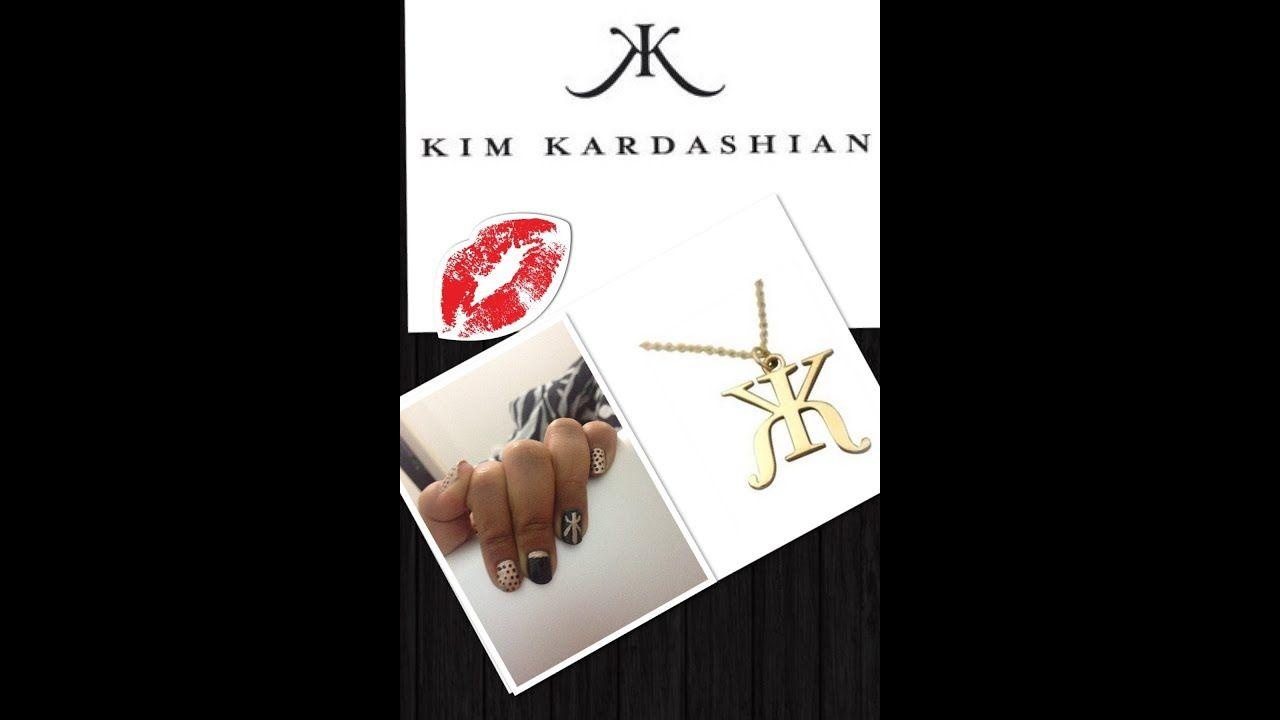 Sexy YouTube Logo - Hot And Kim Kardashian Logo Inspired Nail Art In Black And Gold