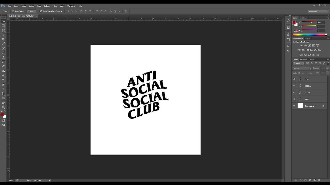 Anti Social Social Club Logo - HOW TO MAKE ANTISOCIAL SOCIAL CLUB LOGO - PHOTOSHOP CS6 - TUTORIAL ...