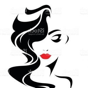 Woman with Flowing Hair Logo - Women Hair Clipart Women Long Hair Style Icon Logo Women Face Vector