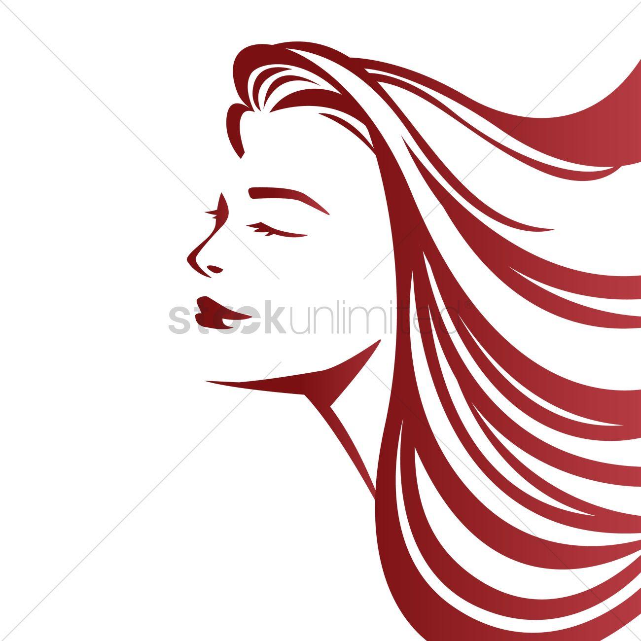 Woman with Flowing Hair Logo - Lady With Flowing Hair Logo