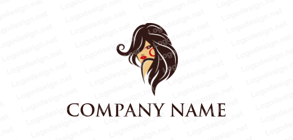 Woman with Flowing Hair Logo - woman with flowing hair. Logo Template by LogoDesign.net