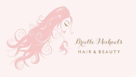 Woman with Flowing Hair with Back Logo - Girly Hair Salon Business Cards - Page 2 - Girly Business Cards
