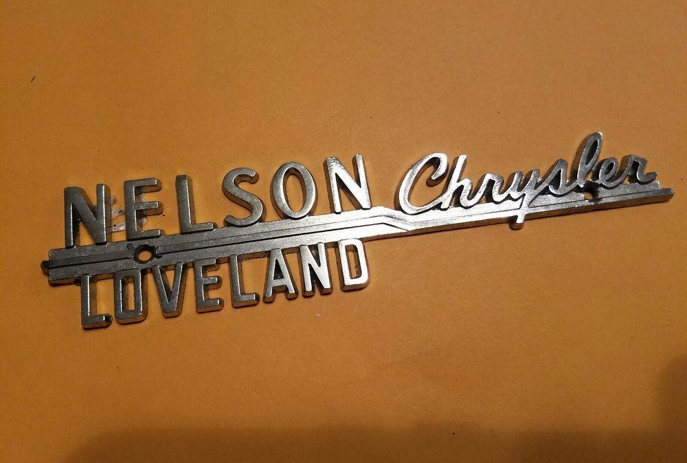 Nelson Car Logo - Nelson--Chrysler--Loveland--Metal Dealer Emblem Car vintage 24/46 | eBay