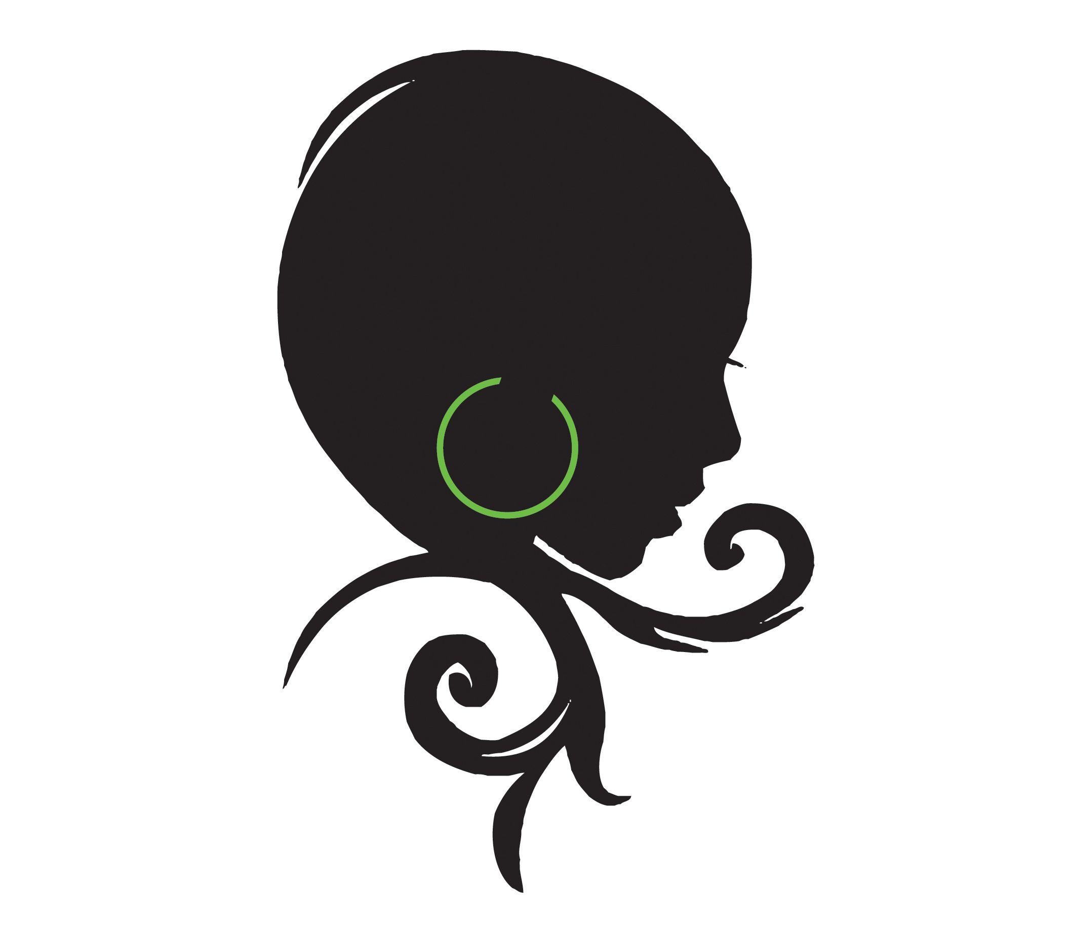 Woman with Flowing Hair Logo - Female Hair Silhouette Clipart