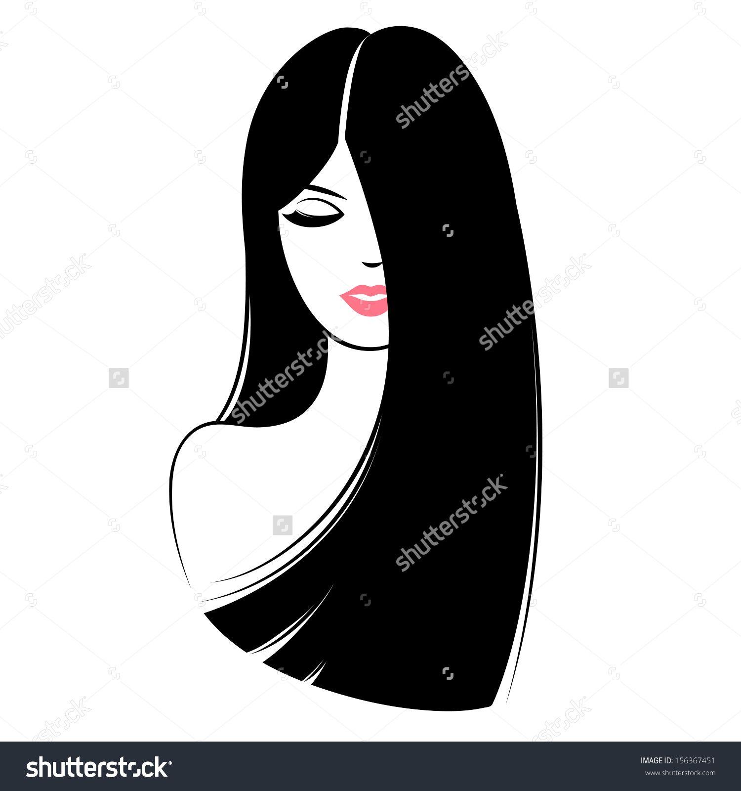 Woman with Flowing Hair Logo - Hair Clipart Image Clipart Image