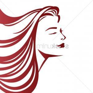Woman with Flowing Hair Logo - Photostock Vector Beautiful Woman S Profile Face With Streaming Hair ...