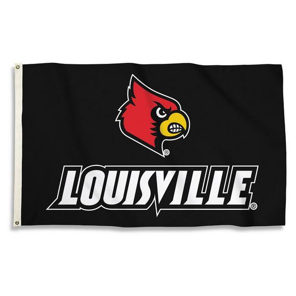 Louisville Birds Logo - BSI Products Louisville Cardinals Wordmark Logo Flag - Hibbett US