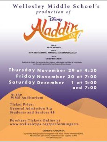 Aladdin Walt Disney Presents Logo - Wellesley Middle School Presents Aladdin Jr!