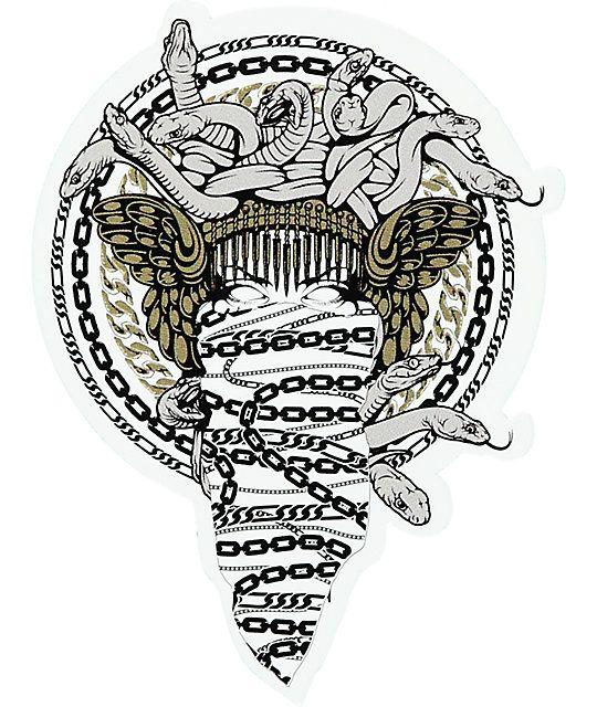 Crooks and Castles Medusa Logo - Crooks & Castles Medusa Chains Sticker | Zumiez.ca