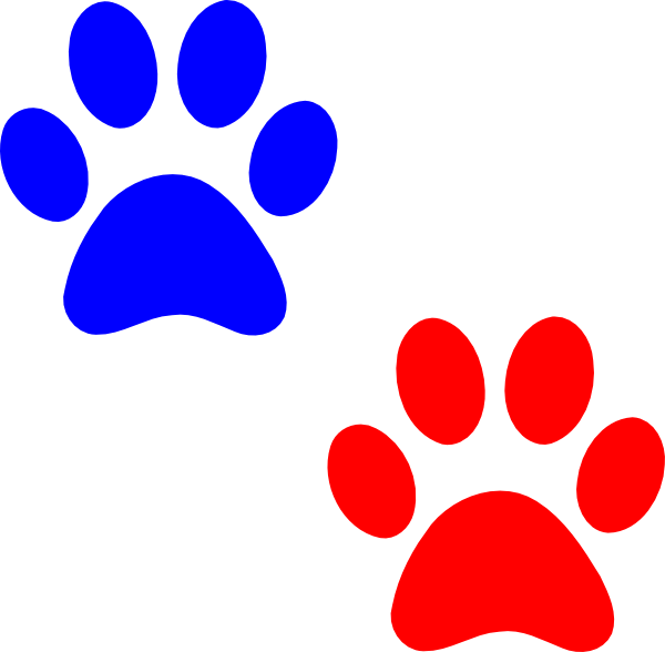Red and Blue C Logo - Paw Logo Blue Red Clip Art clip art online