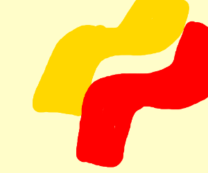Red and Yellow Ribbon Logo - Konami yellow and red ribbon logo