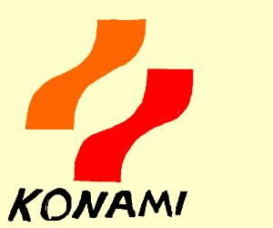 Red Ribbon Logo - Konami yellow and red ribbon logo - Drawception