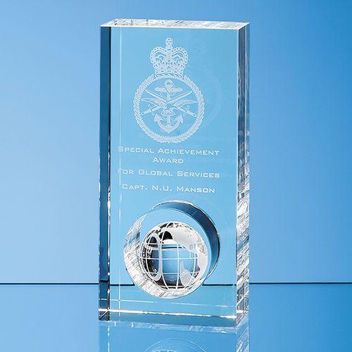 Globe- Shaped Logo - Glass Globe Shaped Award | Personalised Crystal Globe | Globe Shape ...