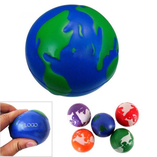 Globe- Shaped Logo - Globe Shaped Stress Ball - DRT1770 | Logo 2 Promo - Fargo, ND