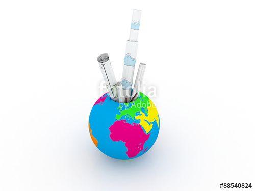 Globe- Shaped Logo - Economical report with globe shaped vase and royalty