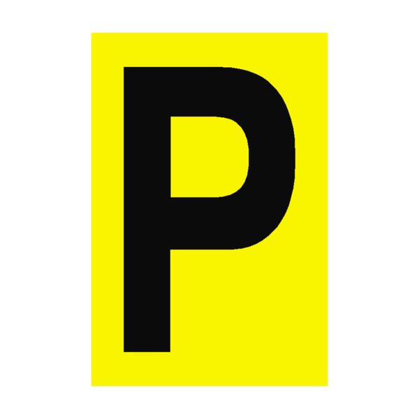 Yellow Letter P Logo - Letter P Yellow Sign | PVC Safety Signs