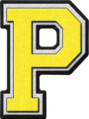 Yellow Letter P Logo - Presentation Alphabets: Yellow Varsity Letter P