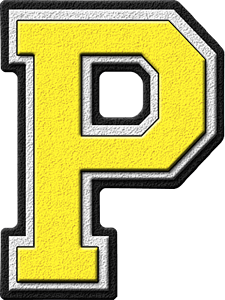 Yellow Letter P Logo - Presentation Alphabets: Yellow Varsity Letter P