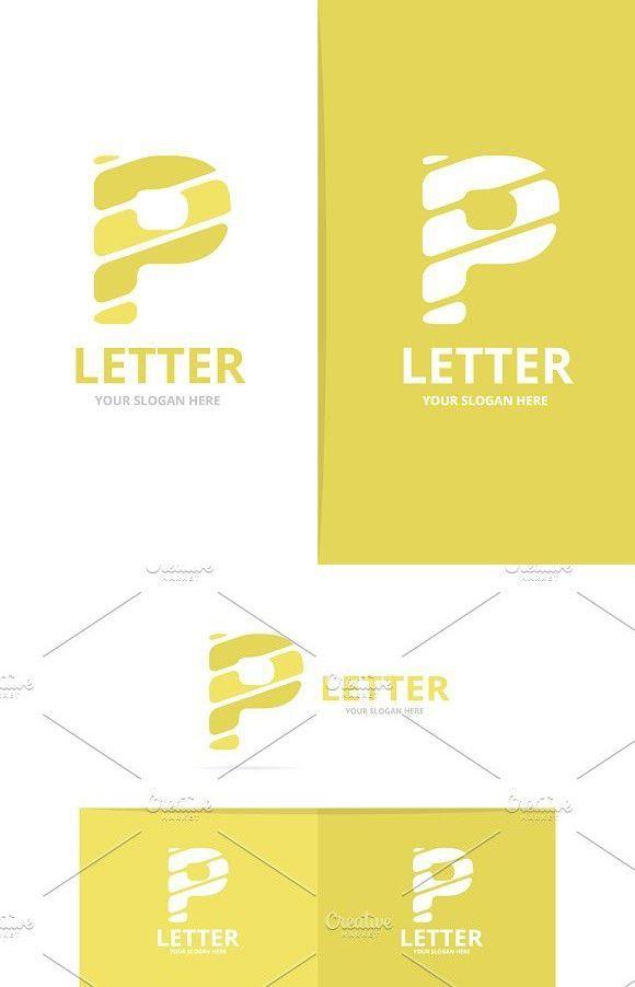 Yellow Letter P Logo - Unique vector letter P logo design template. | Mosaic Design ...