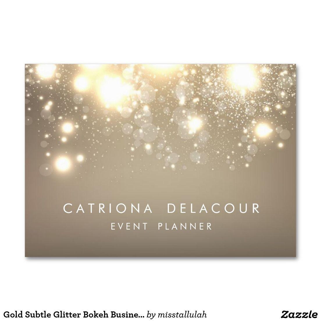 Subtle Glitter Logo - Gold Subtle Glitter Bokeh Business Card. Chubby. BIG HIT