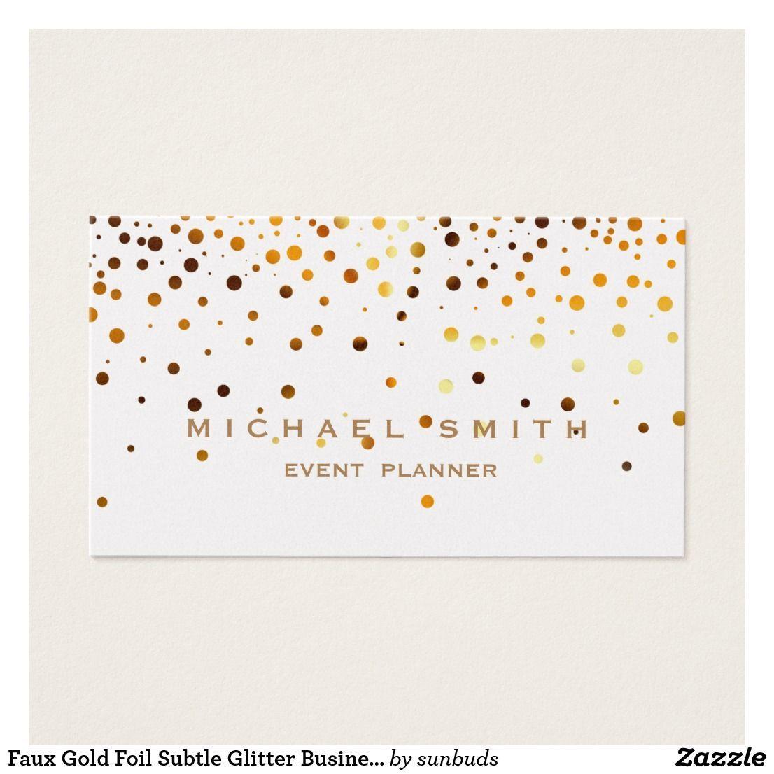 Subtle Glitter Logo - Faux Gold Foil Subtle Glitter Business Card. Zazzle Business cards