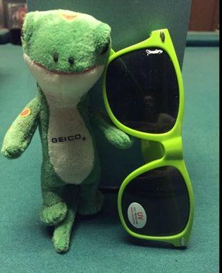 GEICO Gecko Logo - Free: GEICO GECKO AND SUN GLASSES WITH GECKO LOGO ON CORNER OF LENSE ...