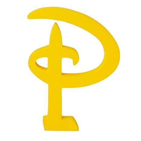 Yellow Letter P Logo - Yellow, Letter P) Extra Large Disney Font Freestanding Wooden letters