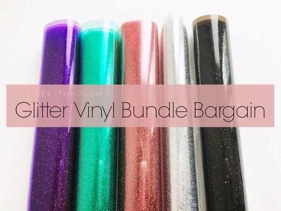 Subtle Glitter Logo - Glitter Vinyl see-through with subtle glitter sparkles BUNDLE | Etsy