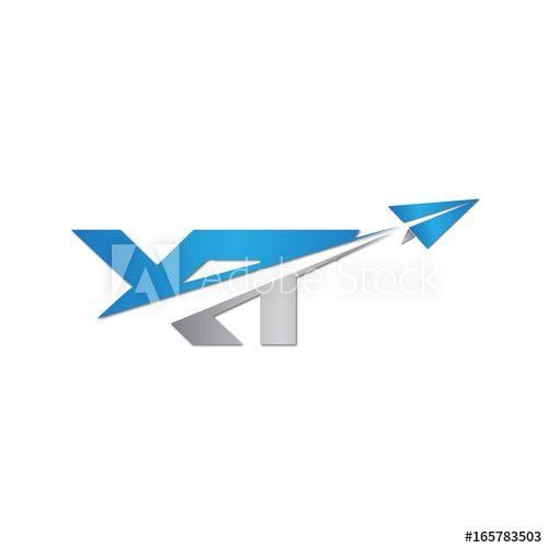 XT Logo - XT initial letter logo origami paper plane this stock vector