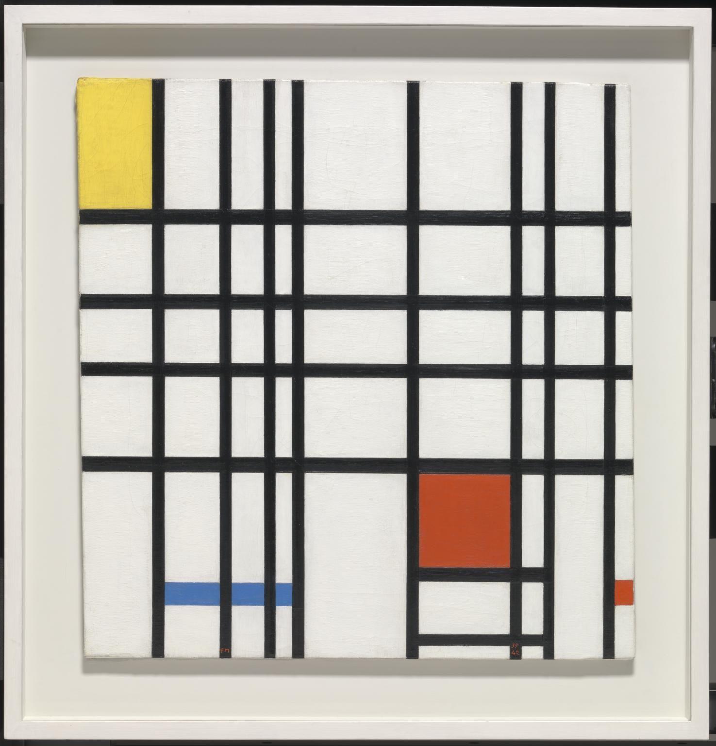 Red and Blue C Logo - Composition With Yellow, Blue And Red', Piet Mondrian, 1937 42