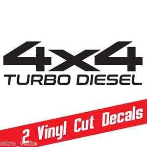 GMC 4x4 Logo - TURBO DIESEL Sticker Vinyl Decal *BLACK Chevy RAM GMC FORD F 250