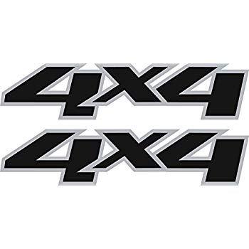 GMC 4x4 Logo - Amazon.com: 2-4x4-sticker-BLACK-decal-parts-for-Chevy-Silverado-GMC ...