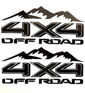 GMC 4x4 Logo - 2 BLACK 4X4 OFF ROAD DECALS STICKER 4WD TRUCK FORD CHEVY DODGE ...