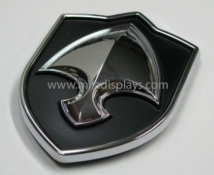 Red and White Shield Automotive Logo - Mila Displays - Automotive Nameplates & Automotive Emblems, Auto ...