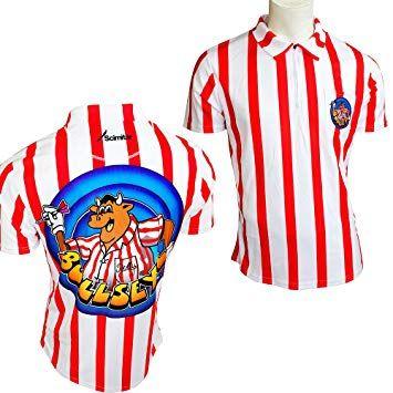 Red Bullseye Logo - Bullseye Bully Dart Shirt - With Bully Logo - Red & White Stripes ...