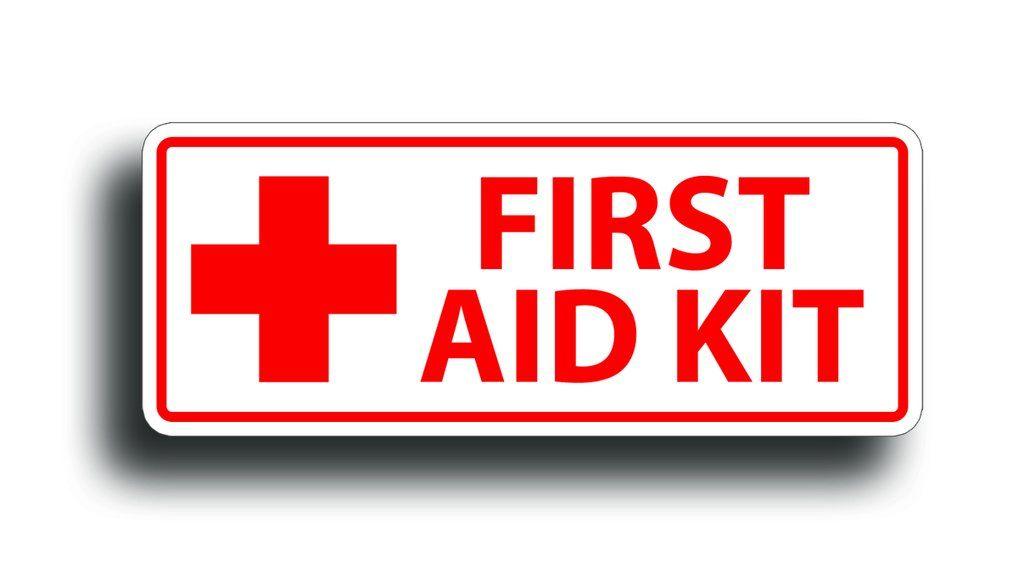First Aid Box Logo - First Aid Kit Sticker - White – Sticky Customs
