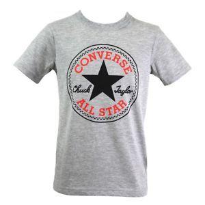 Gray Star Logo - Details about ALL STAR CONVERSE T-SHIRT KIDS BOYS GREY ROUND LOGO SIZE M  10-12 YEARS BNWT