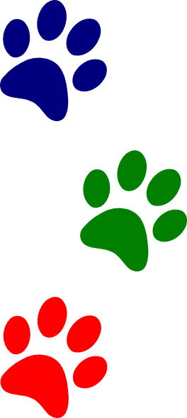 Red B Blue Paw Logo - Paws Red Blue Green Clip Art clip art online