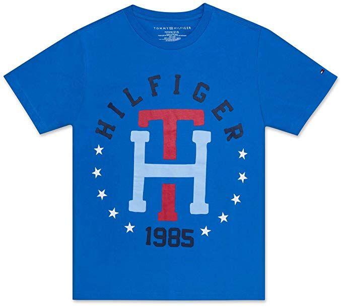 Boy Looking at Star Logo - Tommy Hilfiger Boys' Th Star Logo Tee Shirt: Amazon.in: Clothing