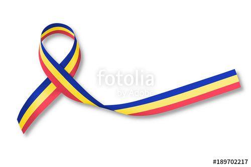 Red and Yellow Ribbon Logo - Red Yellow Blue Trisomy Awareness Month ribbon in March on isolated