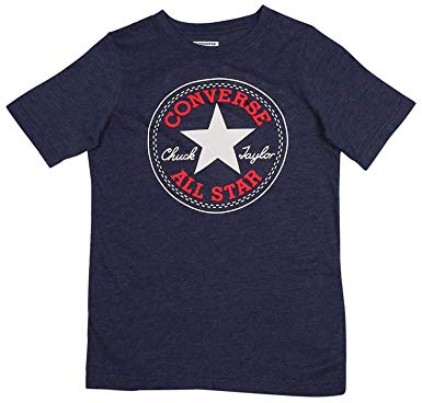 Boy Looking at Star Logo - Converse Boys Chuck Taylor All-Star Logo Tee T-Shirt - Blue - Medium ...