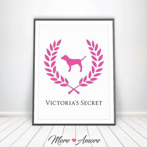 Victoria Secret Pink Dog Logo - VS Pink Dog Print Victoria Secret Pink Party Decorations VS | Etsy