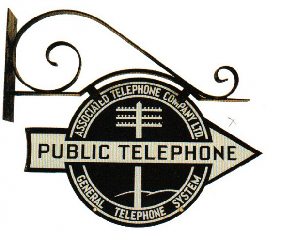 General Telephone Company Logo - Associated Public Telephone Porcelain Sign | Antique Porcelain Signs