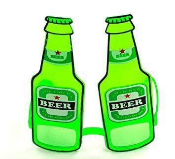 Green Beer Logo - Creative Fancy Dress Party Glasses Green Beer Bottle Fun Gift Beach