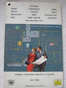 General Telephone Company Logo - JULY 1966 GENERAL TELEPHONE COMPANY OF ILLINOIS 217 AREA CODE ...