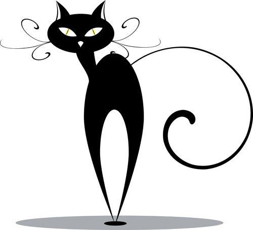 Funny Black and White Logo - Funny black cat design vector Free vector in Encapsulated PostScript