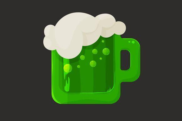 Green Beer Logo - Stylized green beer and foam