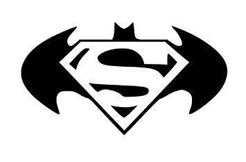 Funny Black and White Logo - Batman Superman Logo Racing Car Symbol Funny Bumper Sticker Van Bike ...